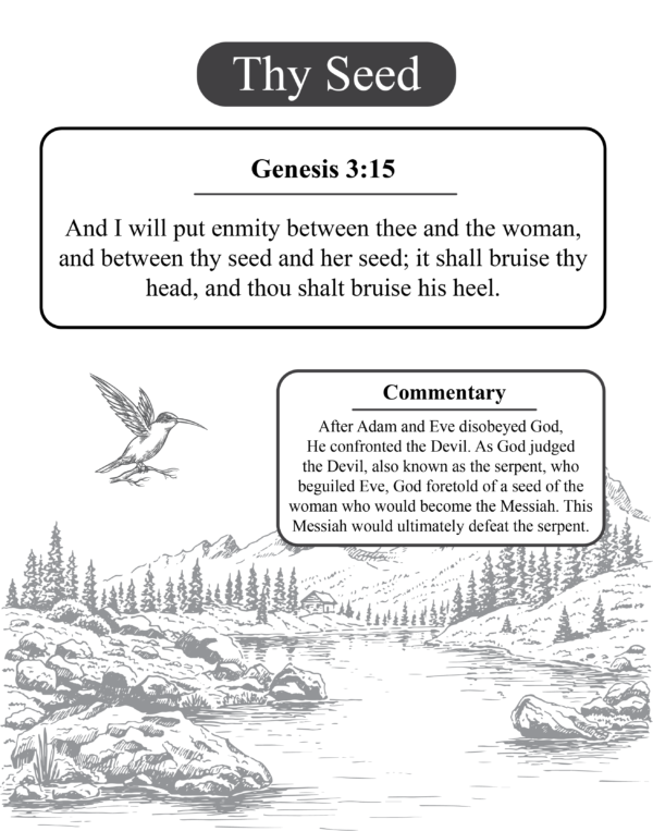 Thy Seed (Scripture and Commentary). Sample from The Life of Jesus Christ: A Bible Study Word Search.