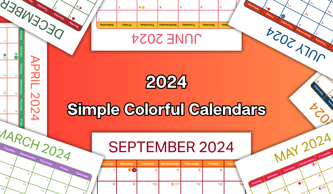 Simple Colorful Calendars for 2024 | Free Printable Calendars