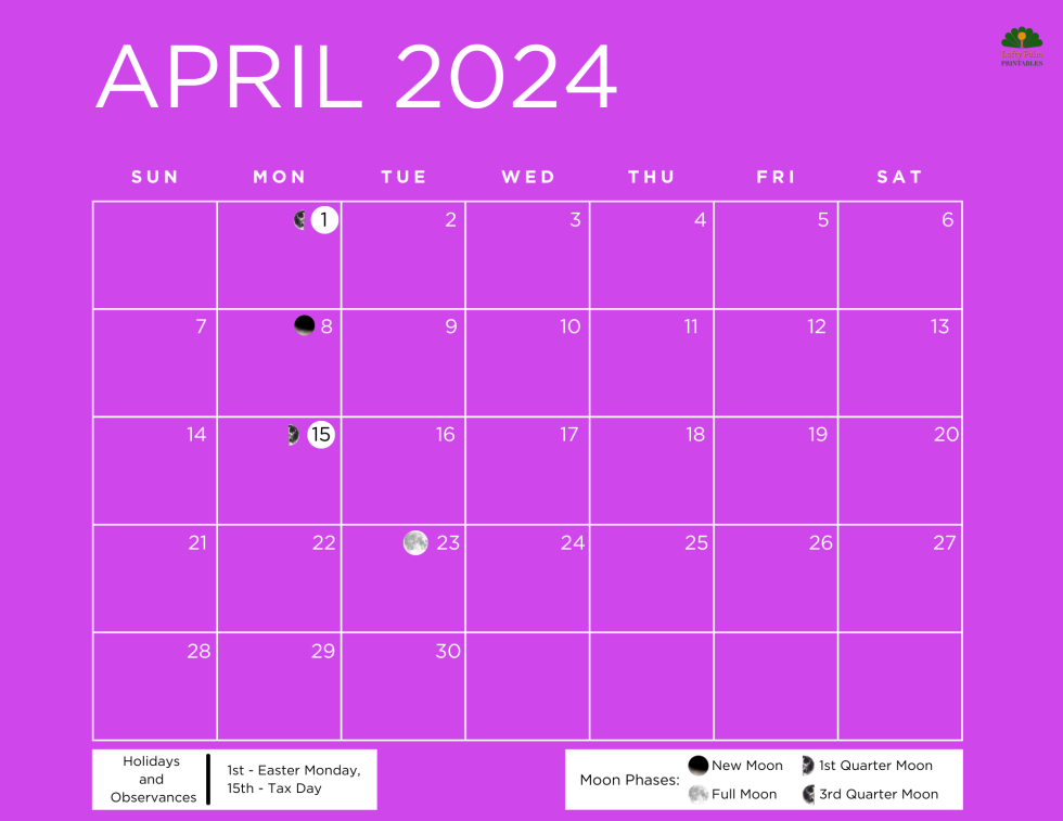 Solid Color Calendars for 2024 Free Printable Calendars Lofty Palm