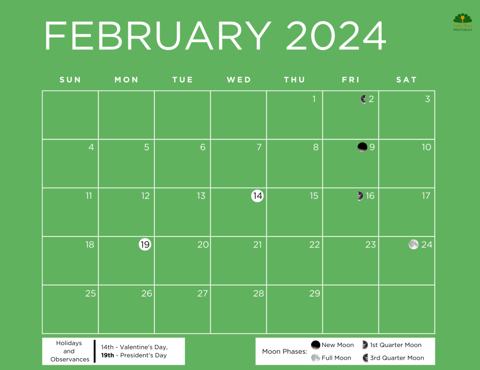 February 2024 Calendars | Free Printable Calendars - Lofty Palm