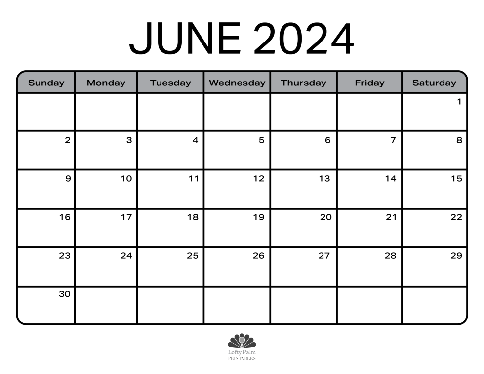 Simple Black and White Calendars for 2024 | Free Printable Calendars ...