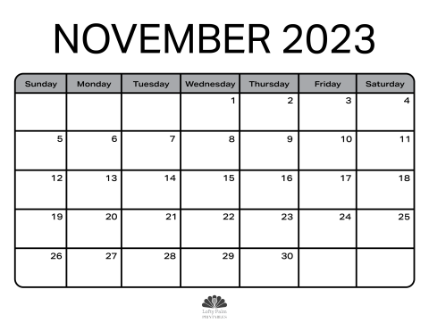 November 2023 Calendar | Free Printable Calendars - Lofty Palm