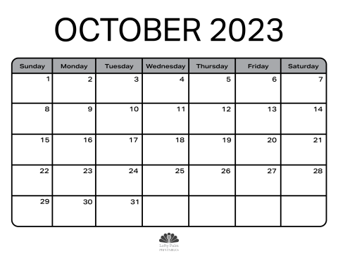October 2023 Calendar | Free Printable Calendars - Lofty Palm
