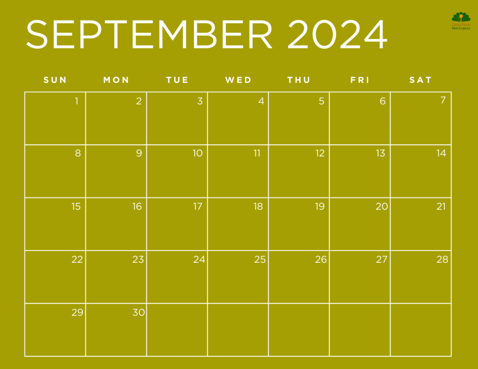 September 2024 Calendars Free Printable Calendars Lofty Palm